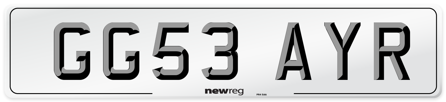 GG53 AYR Number Plate from New Reg